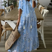 Dalia | Damen Elegantes Maxikleid im Boho Stil – Hellblau