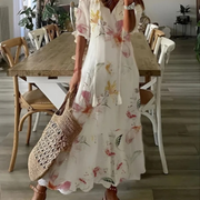 Dalia | Damen Elegantes Maxikleid im Boho Stil – Weiß 1