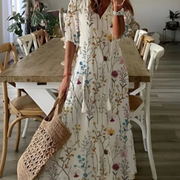 Dalia | Damen Elegantes Maxikleid im Boho Stil – Weiß 2