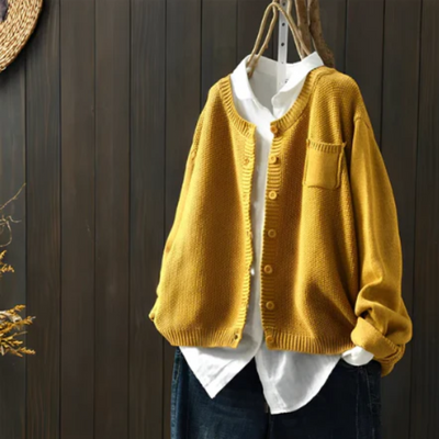 Glinda | Damen Beige Strickjacke | Leichte