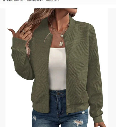 Damen Bomberjacke mit Reißverschluss und Seitentaschen