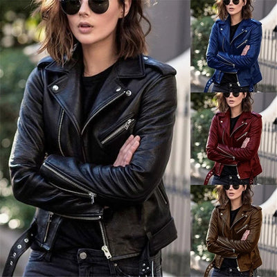 Damen Bikerjacke mit Reißverschluss und trendigem Design