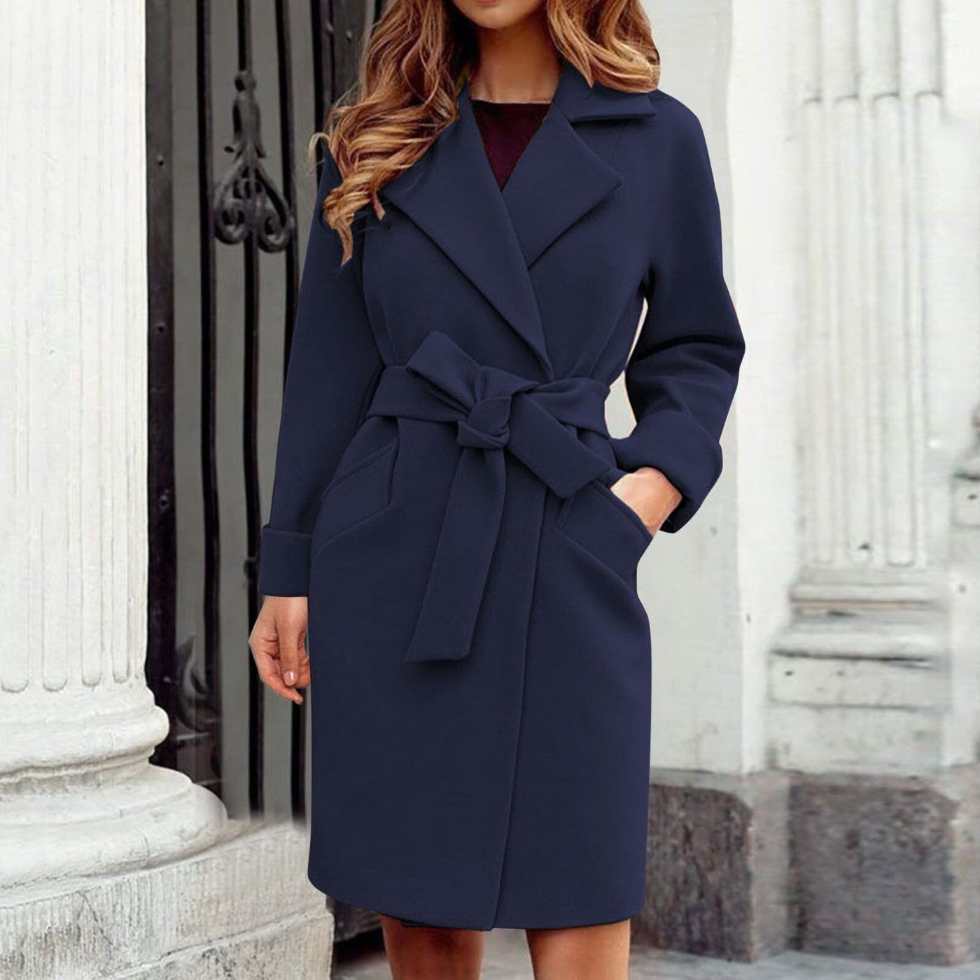 Henrietta | Damen Blau Trenchcoat | Frühlings Jacke