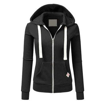 Damen Zip Hoodie mit Reißverschluss und Kapuze