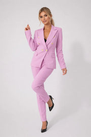 Damen Hosenanzug Elegant Business Zweiteiler – Rosa