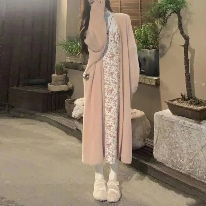 Elowyn | Damen Lang Strickjacke | Leichte