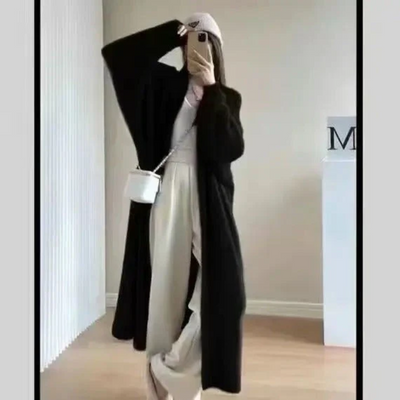 Elowyn | Damen Lang Strickjacke | Leichte