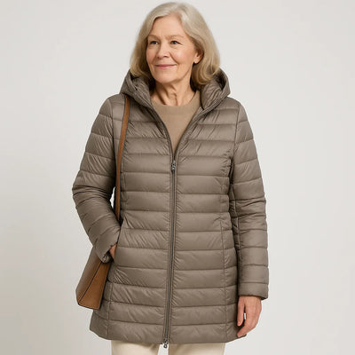 Damen Leichte Daunenjacke mit Kapuze