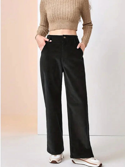 Damen Lässige Cordhose mit weitem Bein