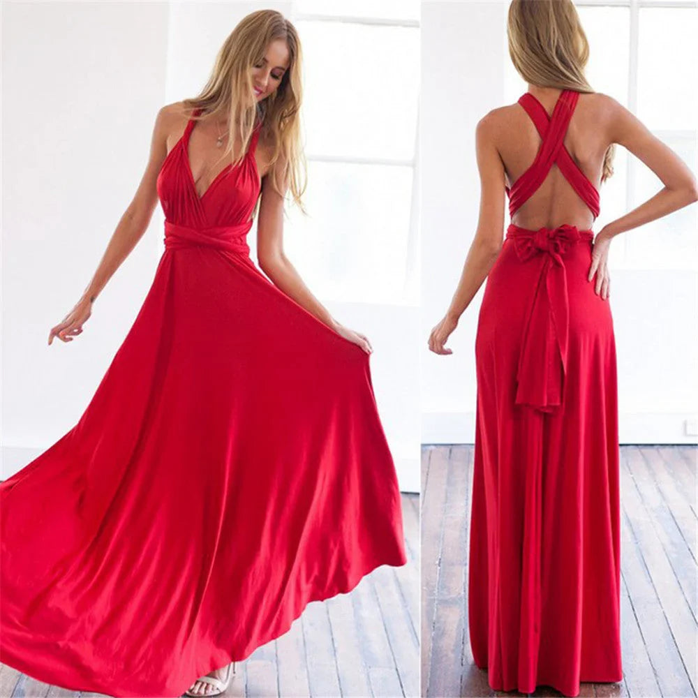 Damen Maxikleid mit verstellbarem Nackenband