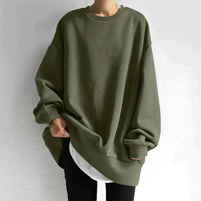 Damen Oversized Pullover mit Rundhalsausschnitt und langen Ärmeln