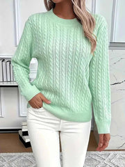 Damen Pullover Herbst Strick – Hellgrün