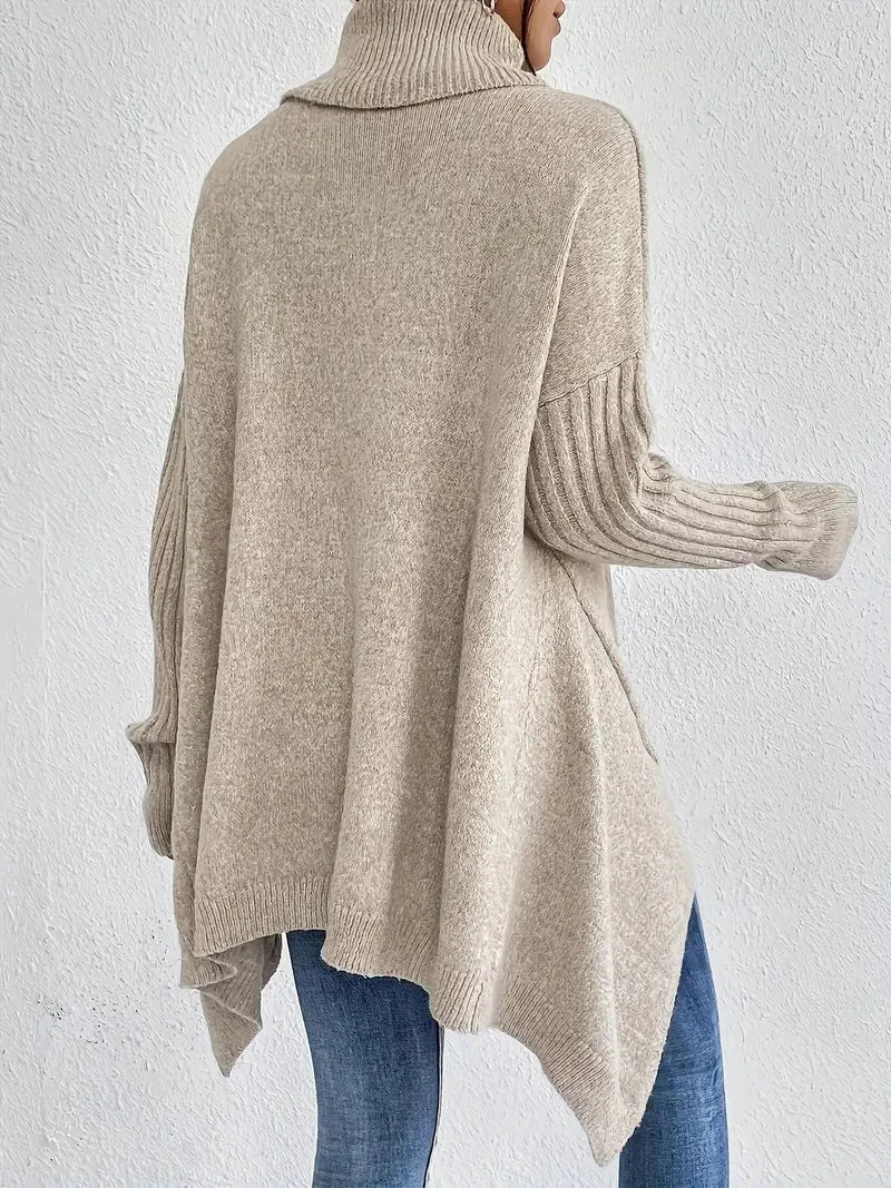 Damen Rollkragenpullover mit langen Ärmeln und lockerer Passform