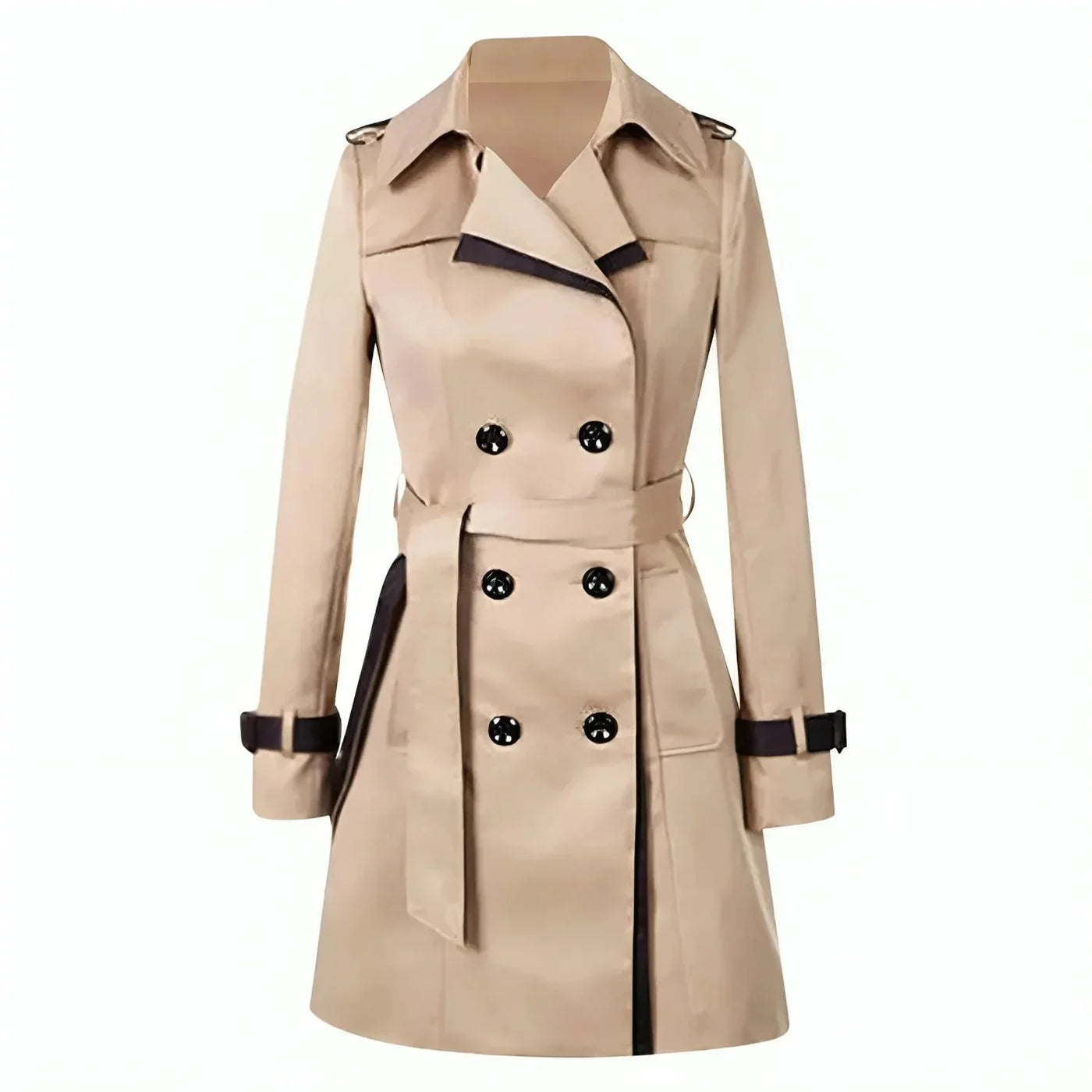 Damen Trenchcoat mit Gürtel und stilvollen Details