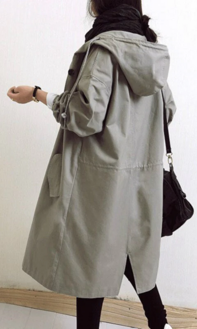 Morgana | Damen Trenchcoat Schwarz | Lange Jacke