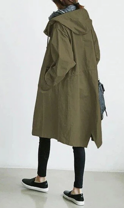 Morgana | Damen Trenchcoat Schwarz | Lange Jacke