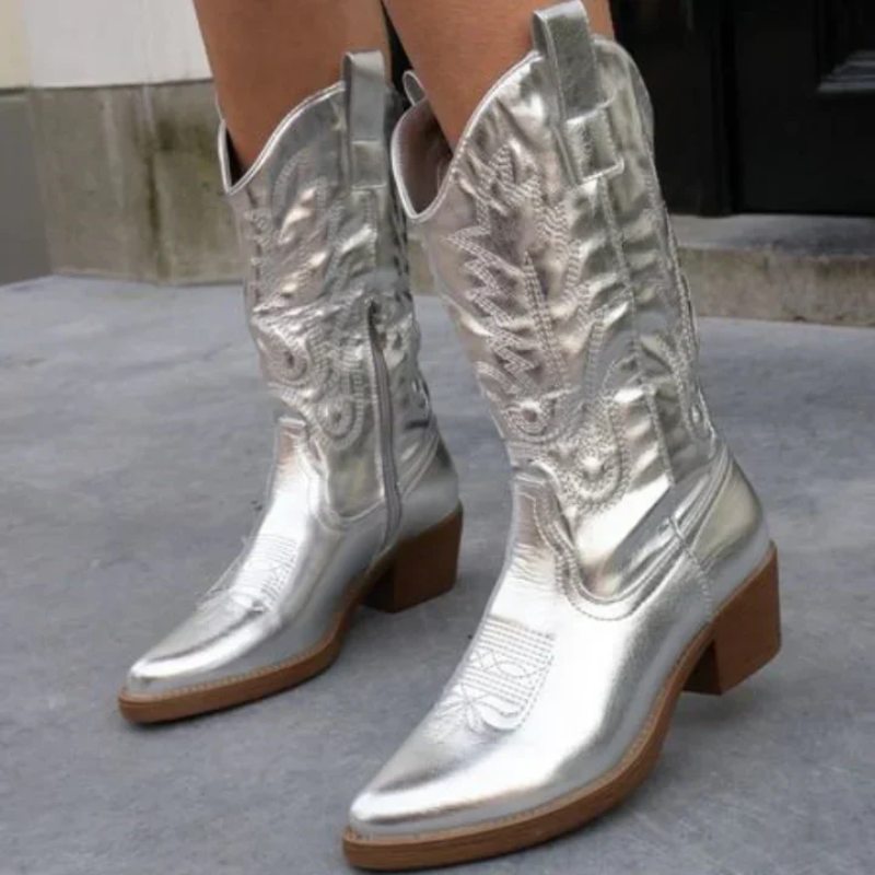 Daenerys | Damen Western Cowboystiefel | Khaki
