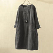 Damenkleid Lockerer Schnitt – Grau