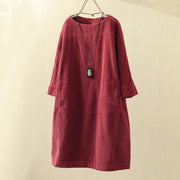 Damenkleid Lockerer Schnitt – Rot
