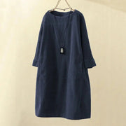 Damenkleid Lockerer Schnitt – Dunkelblau