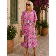 Dana | Damen Sommer Midikleid für den Abend – Errötendes Rosa