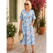 Dana | Damen Sommer Midikleid für den Abend – Ozeanblau