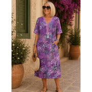 Dana | Damen Sommer Midikleid für den Abend – Lavendel Lila