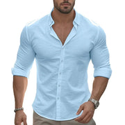 Harcroft - Leichtes Leinenhemd – Blau