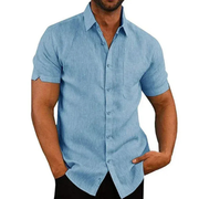 Danny | Herren Sommer Hemd Schlicht – Blau