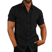 Danny | Herren Sommer Hemd Schlicht – Schwarz