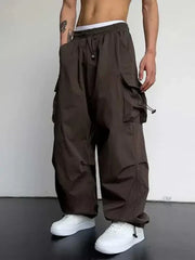 Michael | Herren Frühlings Weite Cargo Street Hose – Dunkelbraun