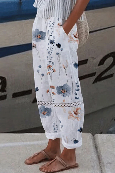 Airish - Casual Unique Printed Button Pocket Pants