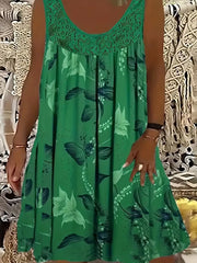 Ariadne - Elegantes Shiftkleid mit Blumenprint – Grün
