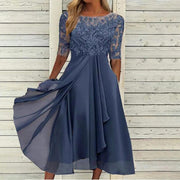Puck™ - Elegantes Midi-Kleid aus Spitze – Pulver