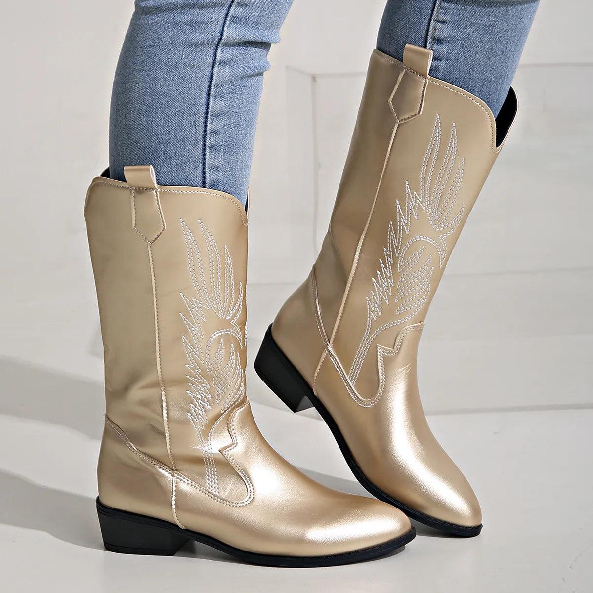 Weiche Western-Cowboystiefel für Damen | Bequem