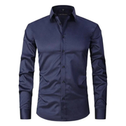 Dieter | Herren Hemd Schlicht Zeitloser Look – Marineblau