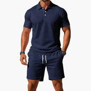 Dirk | Herren Sommer Set Poloshirt Shorts – Dunkelblau