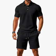 Dirk | Herren Sommer Set Poloshirt Shorts – Schwarz