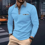 Lars – Elegantes Herrenpolo – Blau