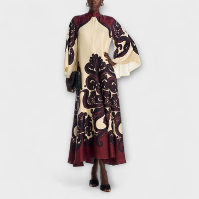 Lucy - Atemhaftes Grenadilla-Print Maxikleid für mühelose Eleganz