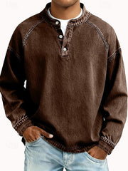 Amir | Herren Gewaschenes Langarmshirt – Washed Look Shirt Langarm 2026 – Braun