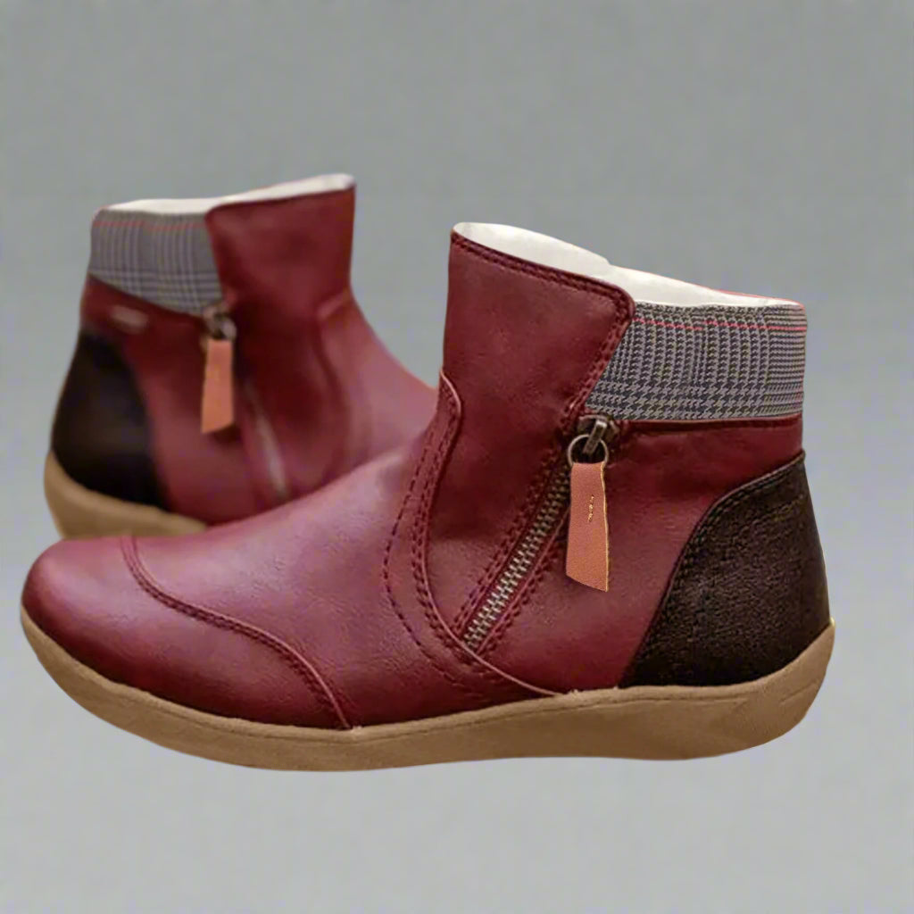 Valeska | Premium Wasserdichte Lederstiefel mit Fußstütze