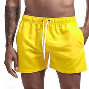 Kallo | Herren Badeshorts, Boardshorts mit Kordelzug Sommer – Gelb