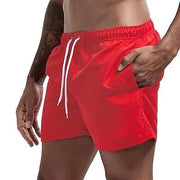 Kallo | Herren Badeshorts, Boardshorts mit Kordelzug Sommer – Rot