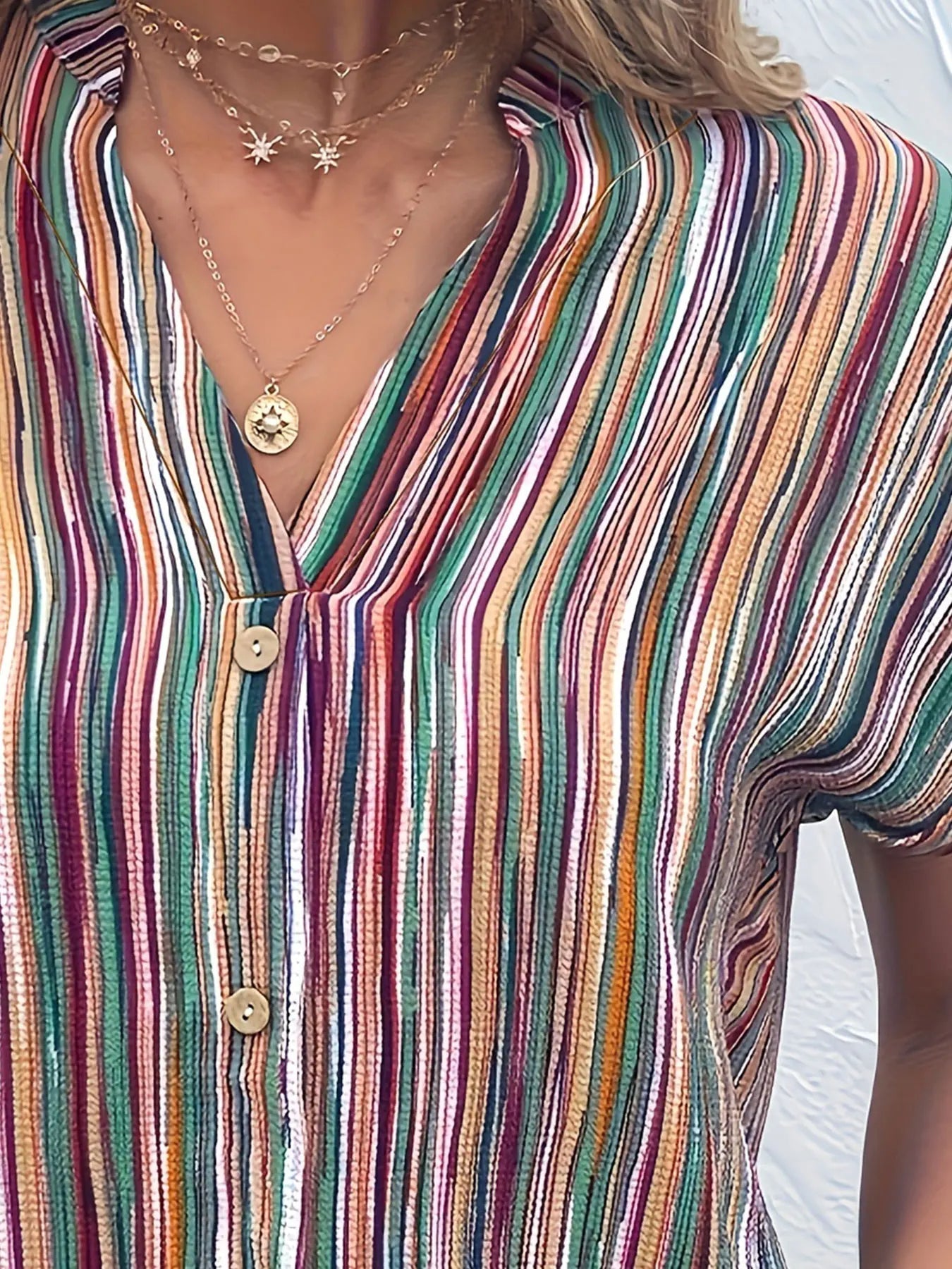 Jeramy - Plus Size Bluse Gestreift Casual