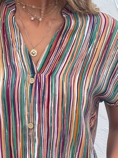 Jeramy - Plus Size Bluse Gestreift Casual