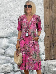 Tanya – Stilvolles Damen Sommerkleid – Rosa