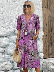 Sommerfeld | Leichtes Midikleid mit V-Ausschnitt – Lavendel