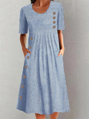 Lorelei | Damen Gestreiftes Sommerkleid – Streifen Kleid Leicht Sommer 2026 – Blau