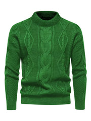 Kael - Strickpullover mit Stehkragen – Grün